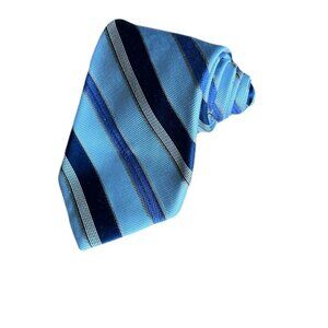 Robert Talbott 60 3.75 Blue With Blue Stripes Silk Neck Tie